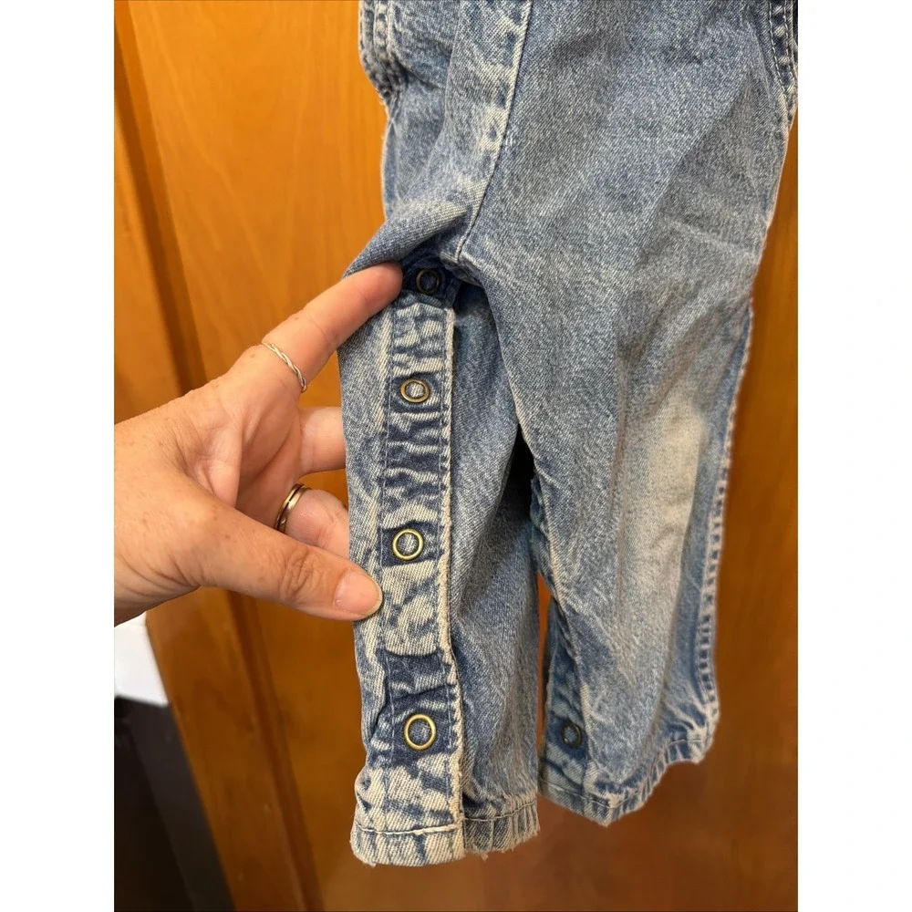 Vintage OshKosh B'gosh Denim Overalls Vestbak Toddler 2T Snap Crotch 90s
